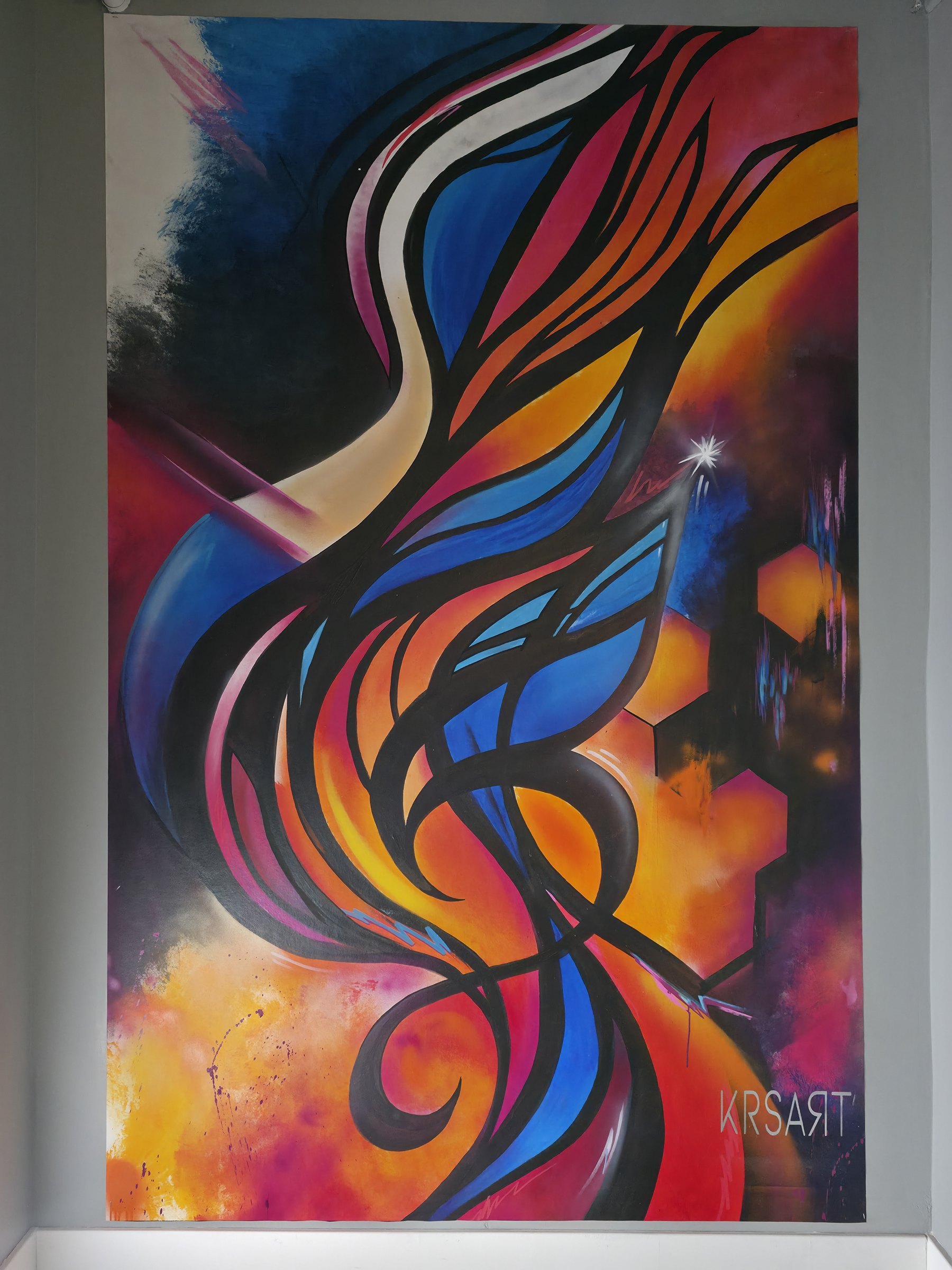 Ribbon abstract canvas from The Brit mural series