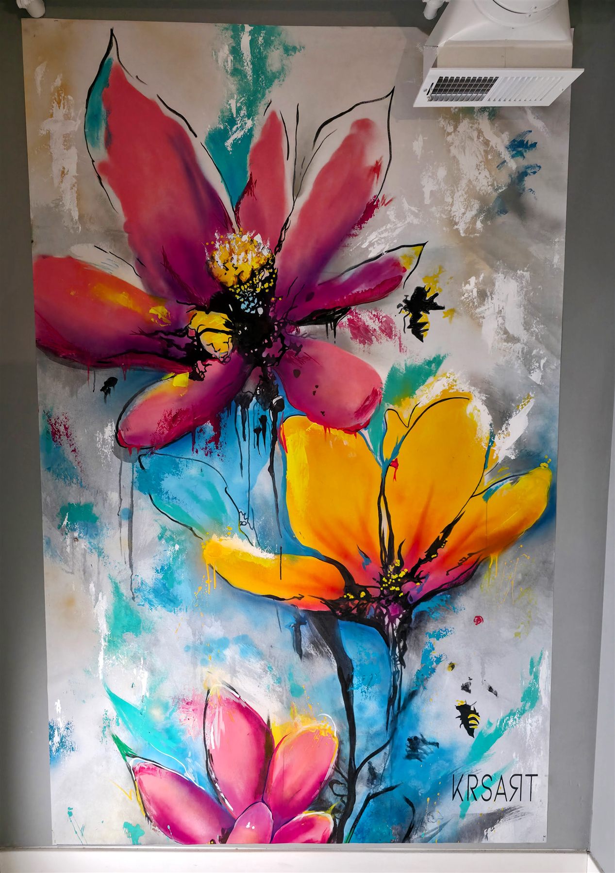 Abstract ribbon canvas from The Brit mural series