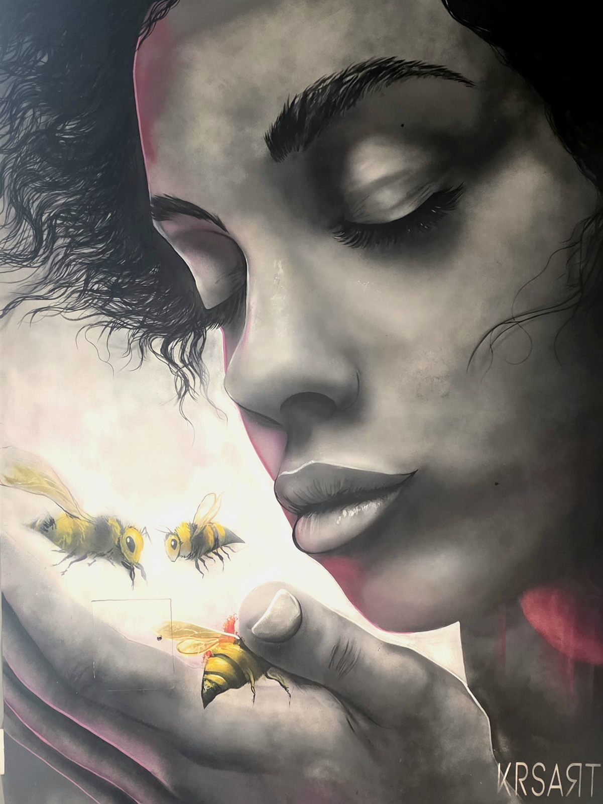 Installed sixth-floor canvas from The Brit mural series