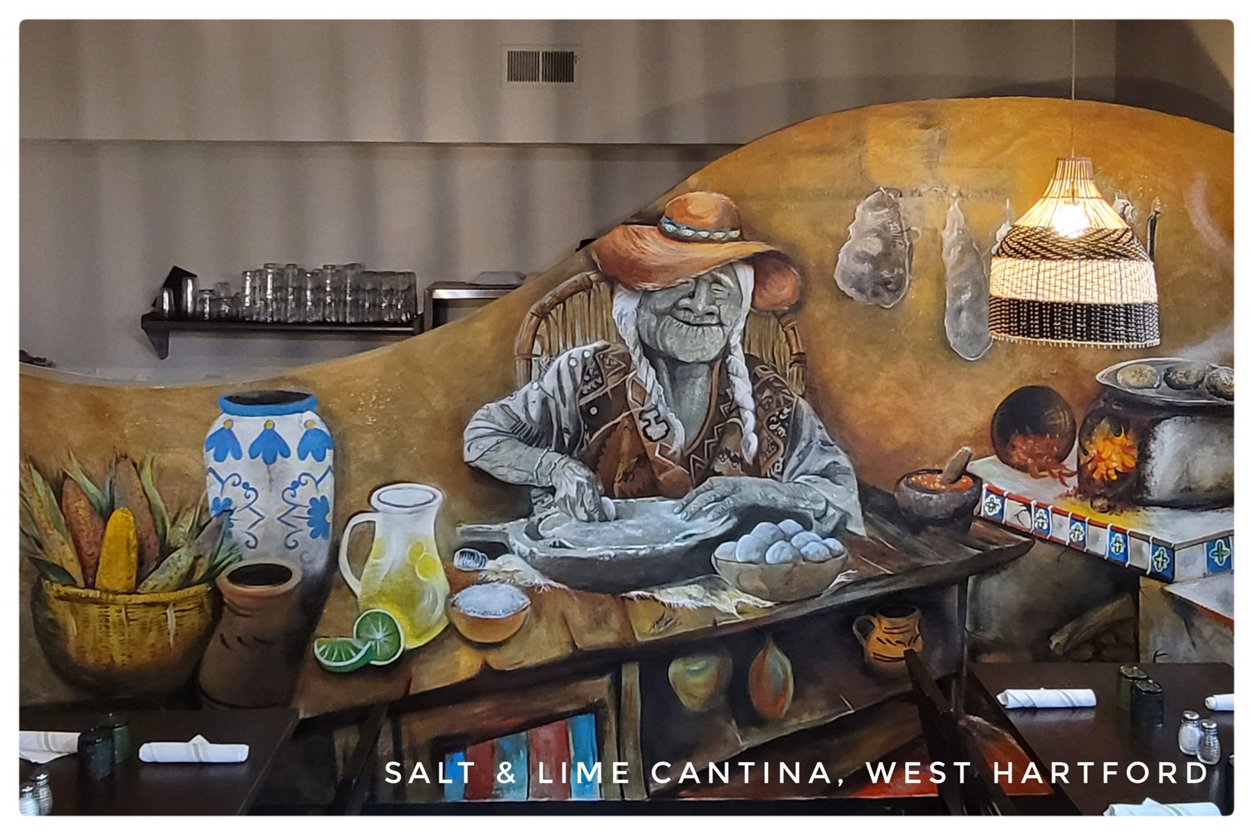 Salt and Lime Cantina mural inside a Connecticut restaurant