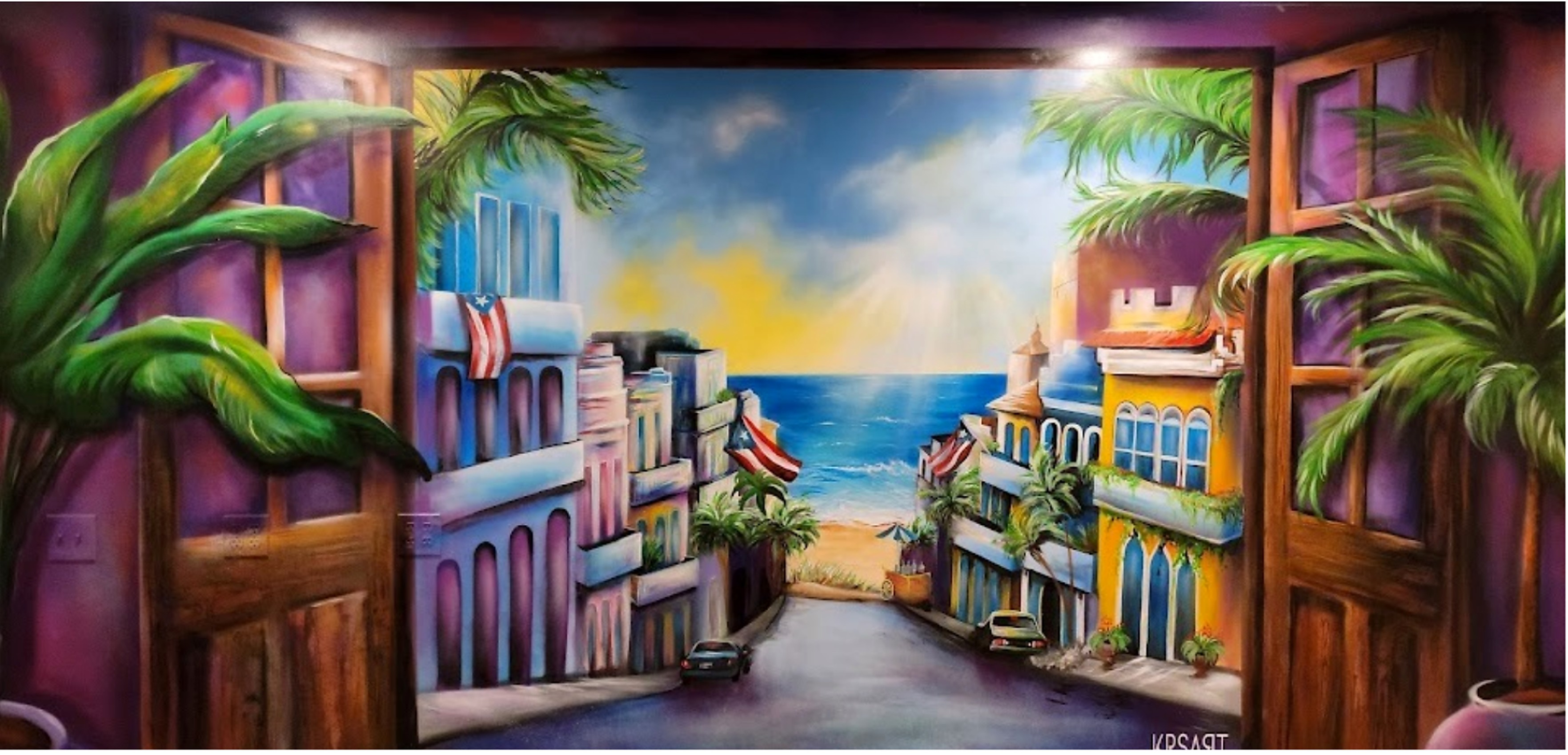 Mofongo restaurant mural in Willington, Connecticut